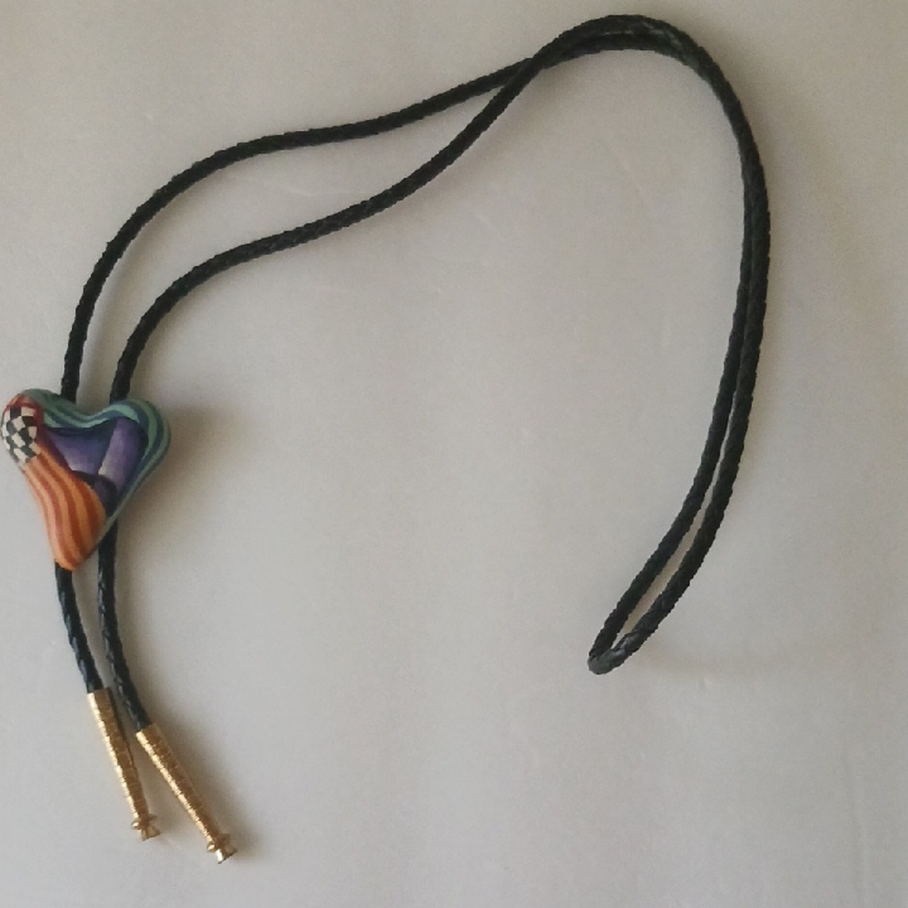 Orange and Purple Heart Necklace with Southwestern Charm